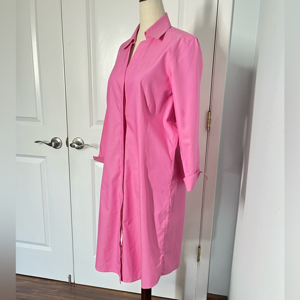 Foxcropt Taylor non iron pink Button Down Shirt dress size 8 - Picture 8 of 13
